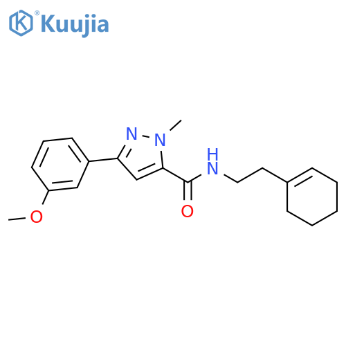 N-2-(cyclohex-1-en-1-yl)ethyl-3-(3-methoxyphenyl)-1-methyl-1H-pyrazole-5-carboxamide structure