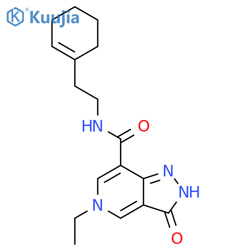N-2-(cyclohex-1-en-1-yl)ethyl-5-ethyl-3-oxo-2H,3H,5H-pyrazolo4,3-cpyridine-7-carboxamide structure