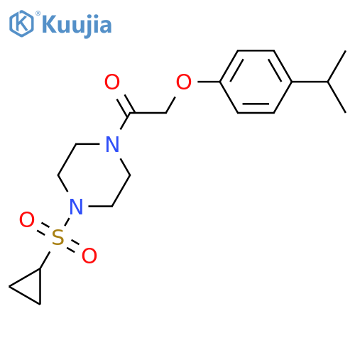 1-4-(cyclopropanesulfonyl)piperazin-1-yl-2-4-(propan-2-yl)phenoxyethan-1-one structure