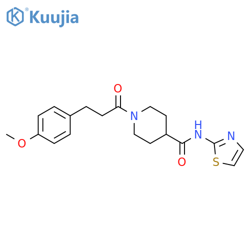 1-3-(4-methoxyphenyl)propanoyl-N-(1,3-thiazol-2-yl)piperidine-4-carboxamide structure