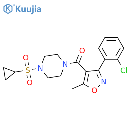1-[3-(2-chlorophenyl)-5-methyl-1,2-oxazole-4-carbonyl]-4-(cyclopropanesulfonyl)piperazine structure