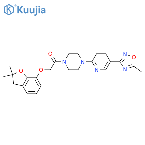 2-(2,2-dimethyl-2,3-dihydro-1-benzofuran-7-yl)oxy-1-{4-5-(5-methyl-1,2,4-oxadiazol-3-yl)pyridin-2-ylpiperazin-1-yl}ethan-1-one structure