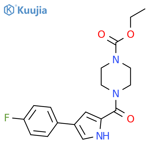 ethyl 4-4-(4-fluorophenyl)-1H-pyrrole-2-carbonylpiperazine-1-carboxylate structure
