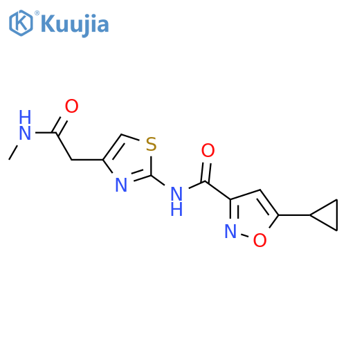 5-cyclopropyl-N-{4-(methylcarbamoyl)methyl-1,3-thiazol-2-yl}-1,2-oxazole-3-carboxamide structure