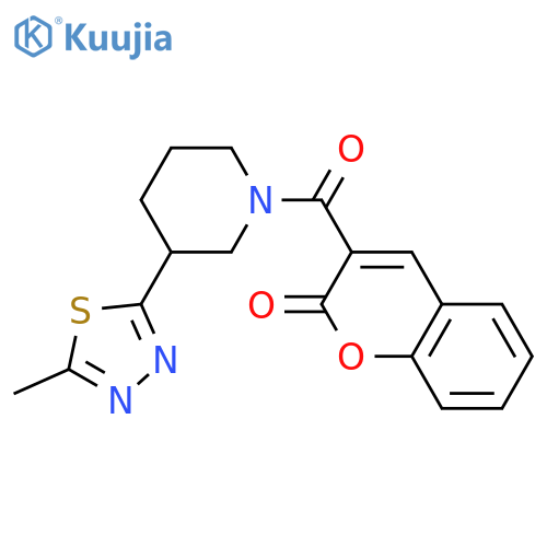 3-3-(5-methyl-1,3,4-thiadiazol-2-yl)piperidine-1-carbonyl-2H-chromen-2-one structure