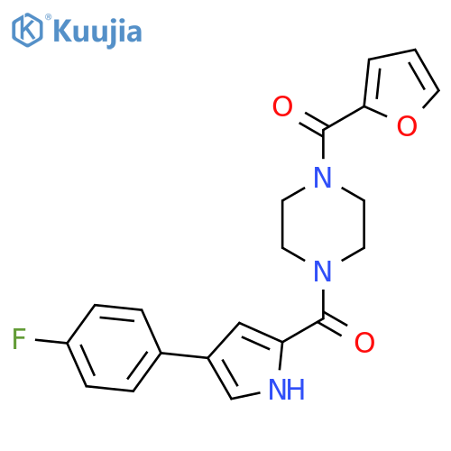 1-4-(4-fluorophenyl)-1H-pyrrole-2-carbonyl-4-(furan-2-carbonyl)piperazine structure