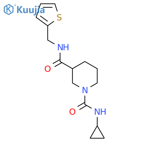 N1-cyclopropyl-N3-(thiophen-2-yl)methylpiperidine-1,3-dicarboxamide structure