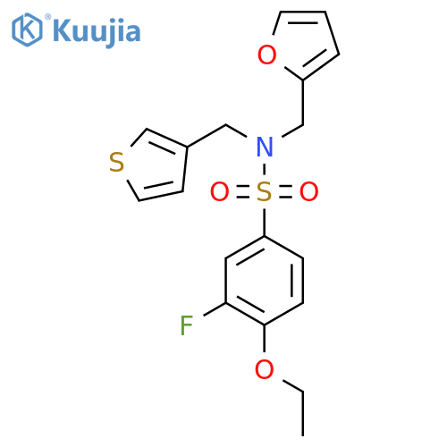 4-ethoxy-3-fluoro-N-[(furan-2-yl)methyl]-N-[(thiophen-3-yl)methyl]benzene-1-sulfonamide structure