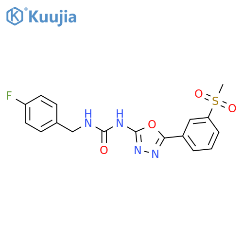 1-[(4-fluorophenyl)methyl]-3-[5-(3-methanesulfonylphenyl)-1,3,4-oxadiazol-2-yl]urea structure