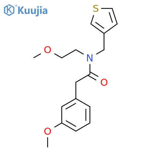 N-(2-methoxyethyl)-2-(3-methoxyphenyl)-N-(thiophen-3-yl)methylacetamide structure