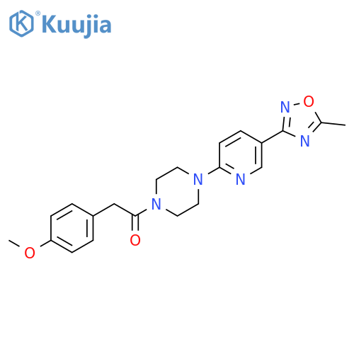 2-(4-methoxyphenyl)-1-{4-5-(5-methyl-1,2,4-oxadiazol-3-yl)pyridin-2-ylpiperazin-1-yl}ethan-1-one structure