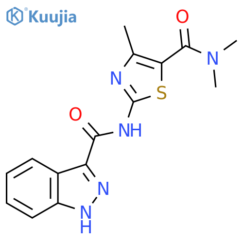 N-5-(dimethylcarbamoyl)-4-methyl-1,3-thiazol-2-yl-1H-indazole-3-carboxamide structure