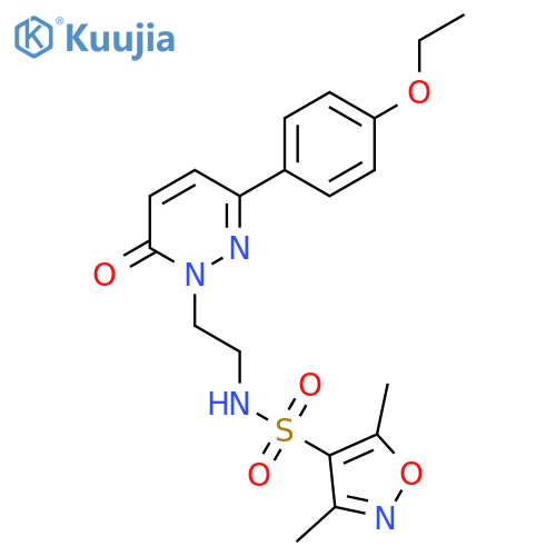 N-{2-3-(4-ethoxyphenyl)-6-oxo-1,6-dihydropyridazin-1-ylethyl}-3,5-dimethyl-1,2-oxazole-4-sulfonamide structure