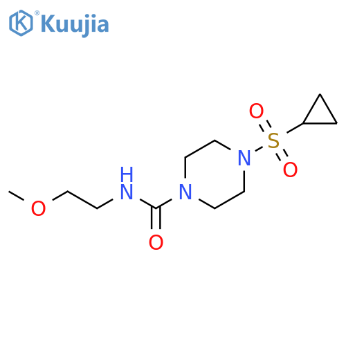4-(cyclopropylsulfonyl)-N-(2-methoxyethyl)piperazine-1-carboxamide structure