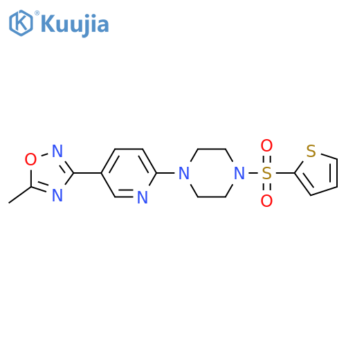1-5-(5-methyl-1,2,4-oxadiazol-3-yl)pyridin-2-yl-4-(thiophene-2-sulfonyl)piperazine structure