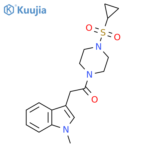 1-(4-(cyclopropylsulfonyl)piperazin-1-yl)-2-(1-methyl-1H-indol-3-yl)ethanone structure