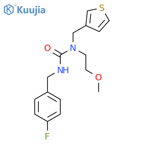 1-(4-fluorophenyl)methyl-3-(2-methoxyethyl)-3-(thiophen-3-yl)methylurea structure