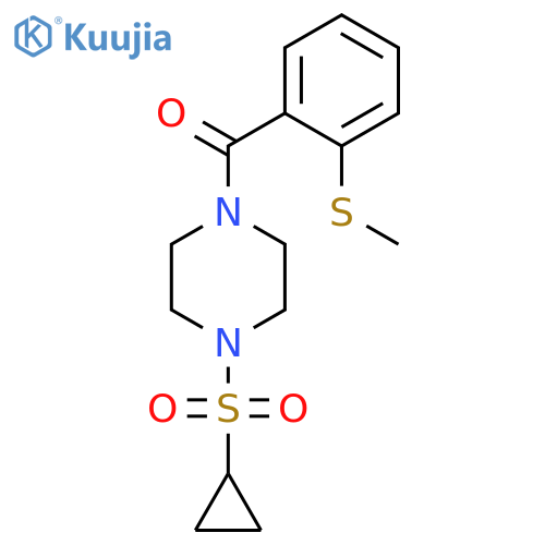 1-(cyclopropanesulfonyl)-4-2-(methylsulfanyl)benzoylpiperazine structure