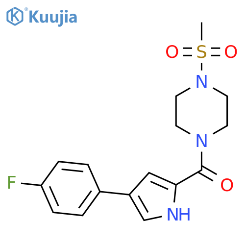 1-4-(4-fluorophenyl)-1H-pyrrole-2-carbonyl-4-methanesulfonylpiperazine structure