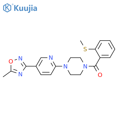 1-[5-(5-methyl-1,2,4-oxadiazol-3-yl)pyridin-2-yl]-4-[2-(methylsulfanyl)benzoyl]piperazine structure