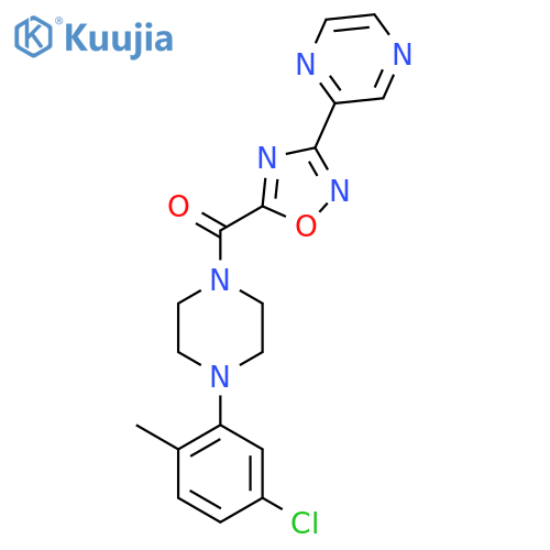 2-{5-4-(5-chloro-2-methylphenyl)piperazine-1-carbonyl-1,2,4-oxadiazol-3-yl}pyrazine structure