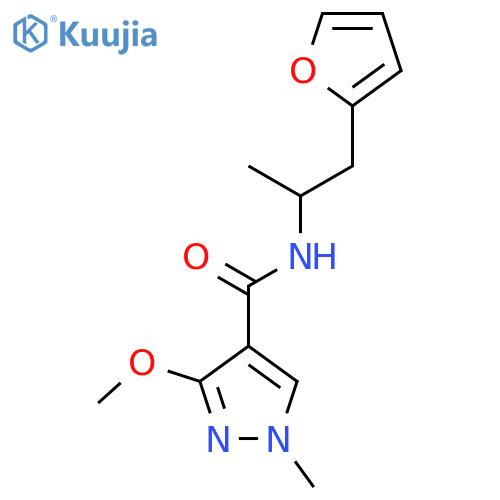 N-1-(furan-2-yl)propan-2-yl-3-methoxy-1-methyl-1H-pyrazole-4-carboxamide structure