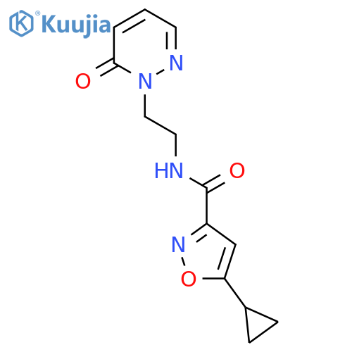5-cyclopropyl-N-2-(6-oxo-1,6-dihydropyridazin-1-yl)ethyl-1,2-oxazole-3-carboxamide structure