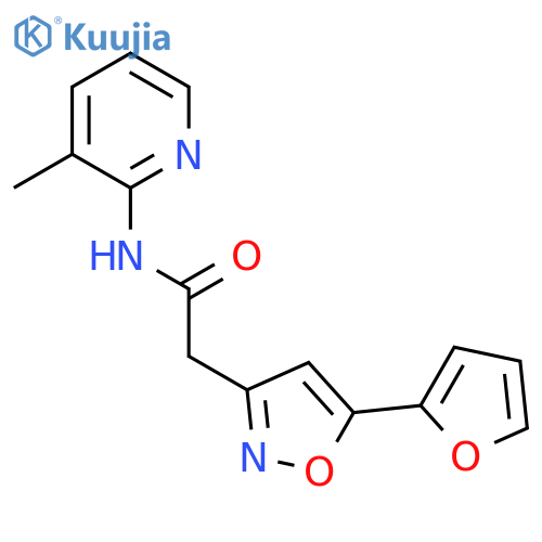 2-5-(furan-2-yl)-1,2-oxazol-3-yl-N-(3-methylpyridin-2-yl)acetamide structure