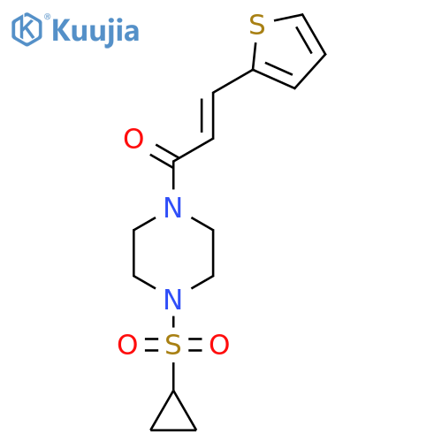 (2E)-1-4-(cyclopropanesulfonyl)piperazin-1-yl-3-(thiophen-2-yl)prop-2-en-1-one structure