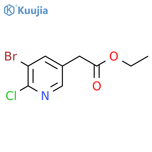(5-Bromo-6-chloro-pyridin-3-yl)-acetic acid ethyl ester structure