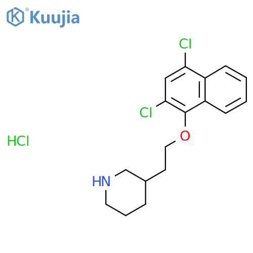3-{2-(2,4-Dichloro-1-naphthyl)oxy-ethyl}piperidine hydrochloride structure