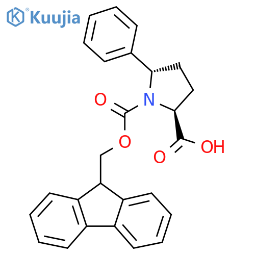 (2S,5S)-1-(((9H-Fluoren-9-yl)methoxy)carbonyl)-5-phenylpyrrolidine-2-carboxylic acid structure