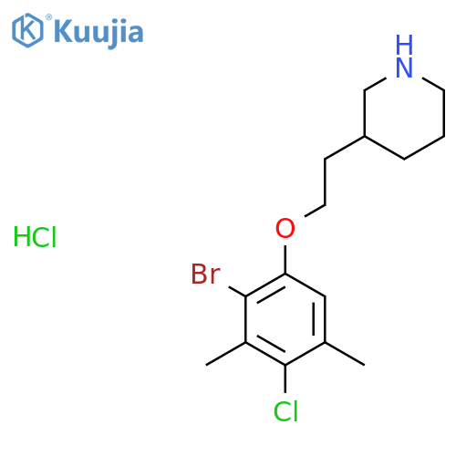 3-2-(2-Bromo-4-chloro-3,5-dimethylphenoxy)ethyl-piperidine hydrochloride structure