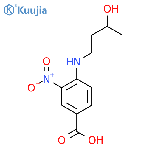 4-[(3-Hydroxybutyl)amino]-3-nitrobenzoic acid structure