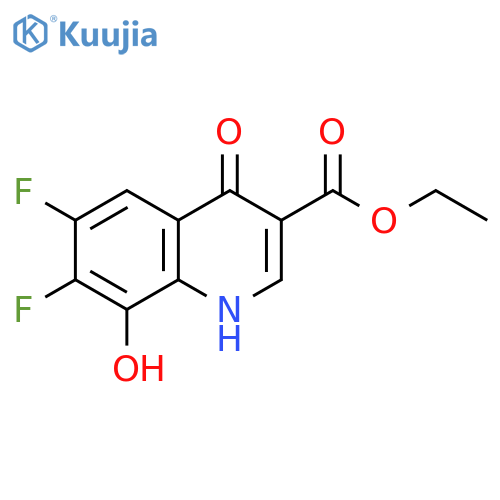 3-Quinolinecarboxylic acid, 6,7-difluoro-1,4-dihydro-8-hydroxy-4-oxo-, ethyl ester structure
