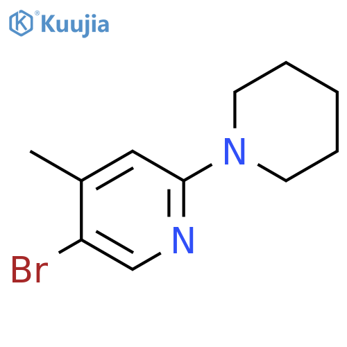 5-Bromo-4-methyl-2-(1-piperidinyl)pyridine structure