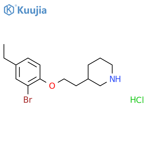 2-Bromo-4-ethylphenyl 2-(3-piperidinyl)ethyl-ether hydrochloride structure