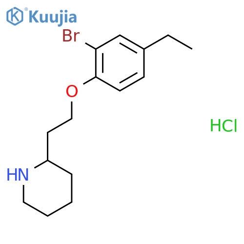 2-Bromo-4-ethylphenyl 2-(2-piperidinyl)ethyl-ether hydrochloride structure