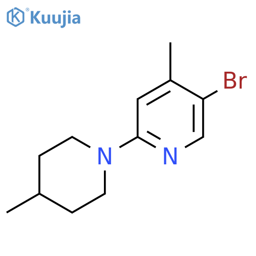 5-Bromo-4-methyl-2-(4-methyl-1-piperidinyl)-pyridine structure