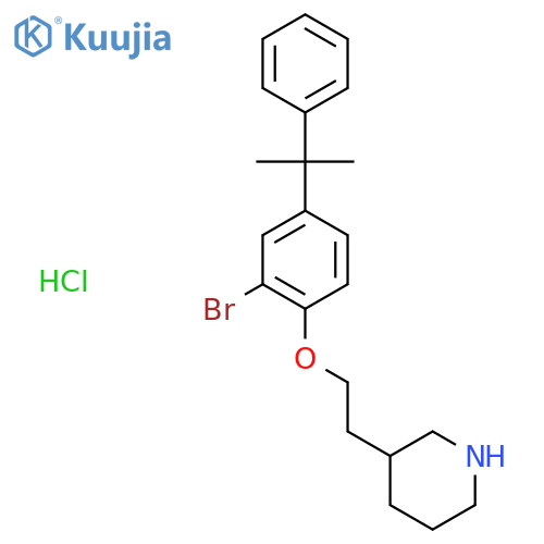 3-{2-2-Bromo-4-(1-methyl-1-phenylethyl)phenoxy-ethyl}piperidine hydrochloride structure