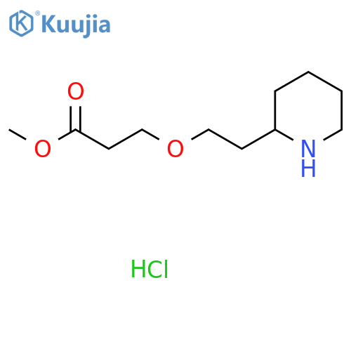 Methyl 3-2-(2-piperidinyl)ethoxypropanoatehydrochloride structure