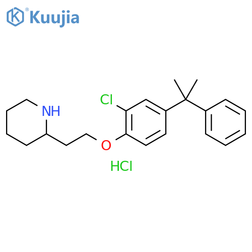 2-Chloro-4-(1-methyl-1-phenylethyl)phenyl2-(2-piperidinyl)ethyl ether hydrochloride structure