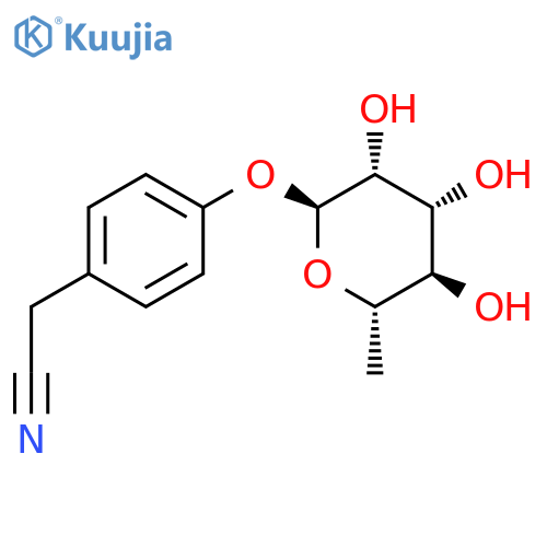 Benzeneacetonitrile,4-[(6-deoxy-a-L-mannopyranosyl)oxy]- structure