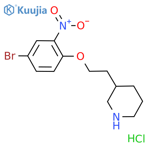 4-Bromo-2-nitrophenyl 2-(3-piperidinyl)ethylether hydrochloride structure