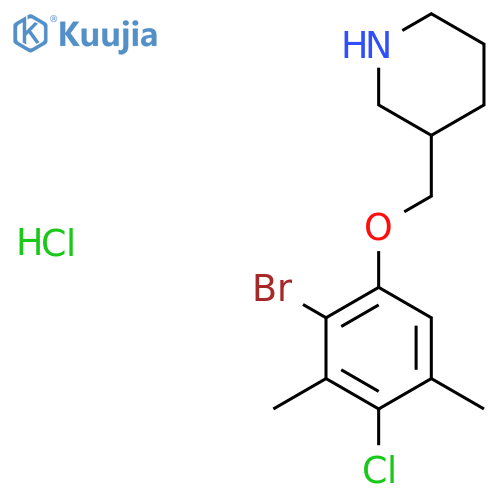 3-(2-Bromo-4-chloro-3,5-dimethylphenoxy)methyl-piperidine hydrochloride structure