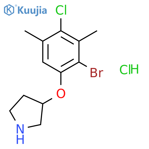 3-(2-Bromo-4-chloro-3,5-dimethylphenoxy)-pyrrolidine hydrochloride structure