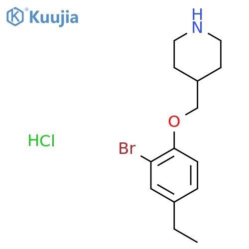 4-(2-Bromo-4-ethylphenoxy)methylpiperidinehydrochloride structure
