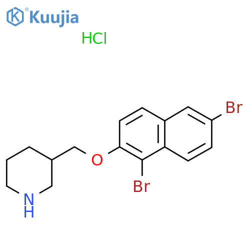 3-{(1,6-Dibromo-2-naphthyl)oxymethyl}piperidinehydrochloride structure