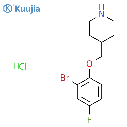 4-(2-Bromo-4-fluorophenoxy)methylpiperidinehydrochloride structure