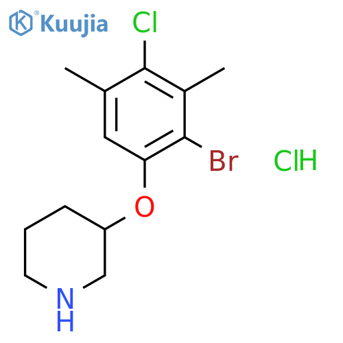 3-(2-Bromo-4-chloro-3,5-dimethylphenoxy)-piperidine hydrochloride structure